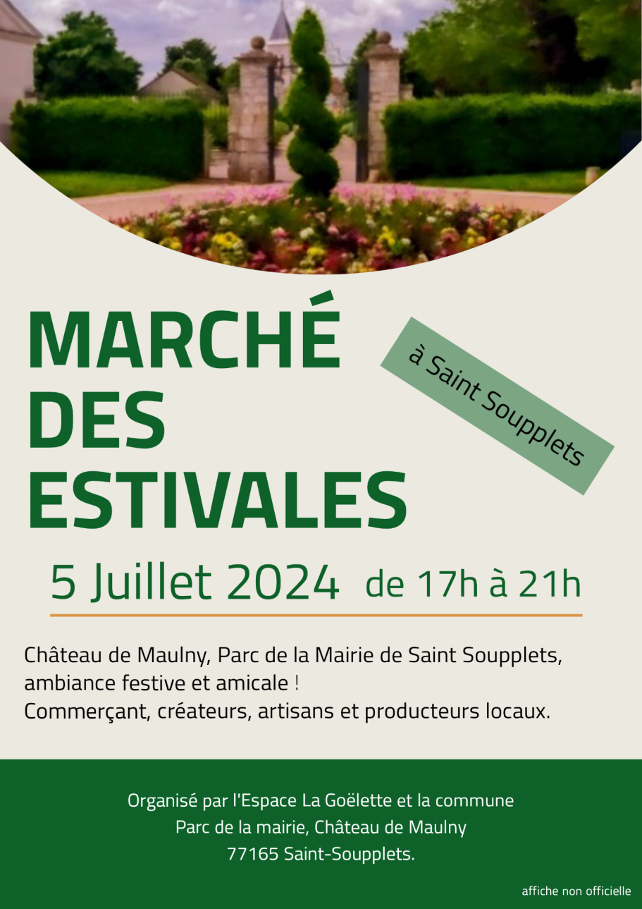 Retrouvez Créagemma le samedi 5 juillet 2025, lors du marché nocturne des Estivales de Saint-Soupplets. 