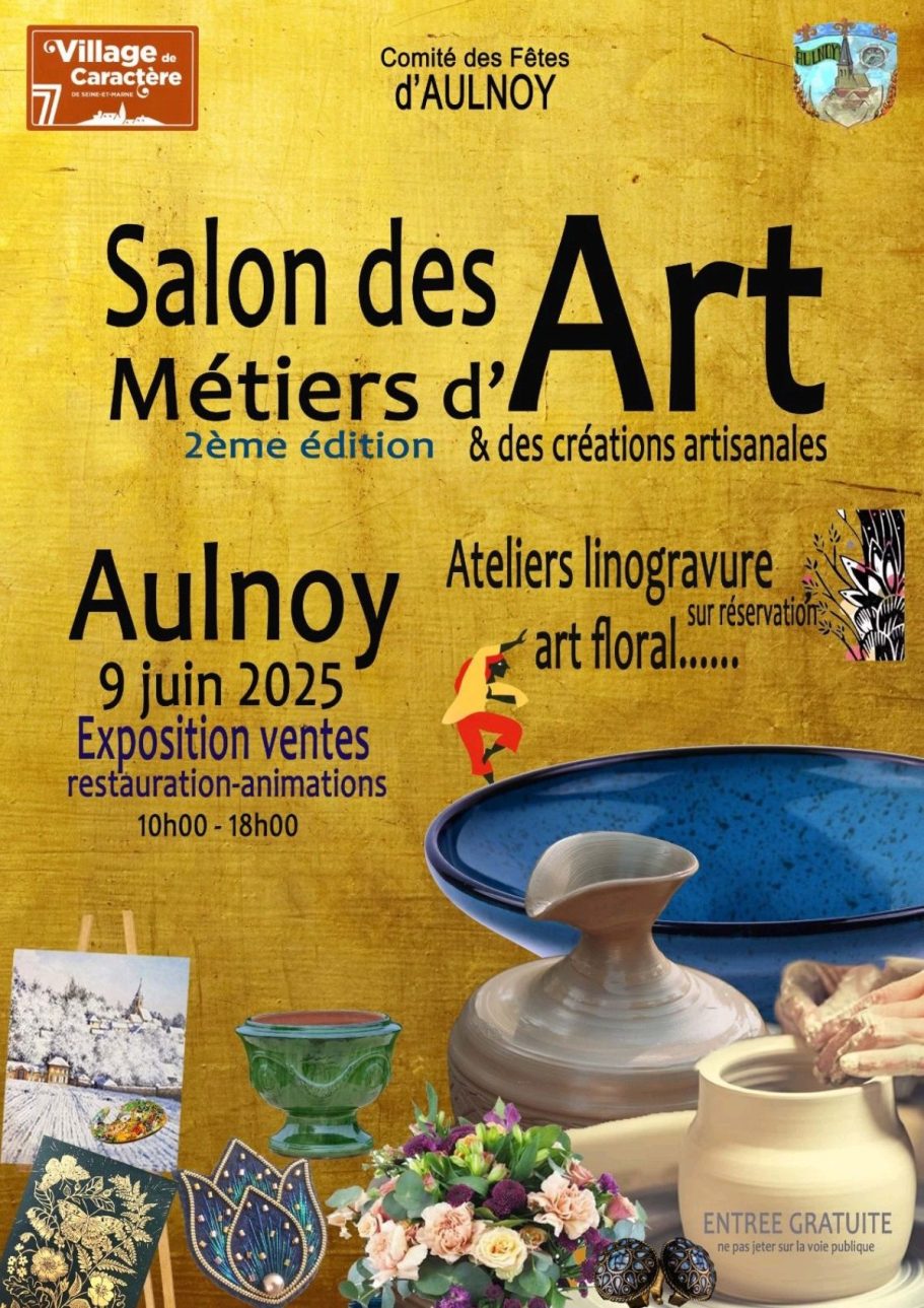 Retrouvez Créagemma le lundi 9 juin au Salon des Métiers d'Art et de l'Artisanat à Aulnoy.